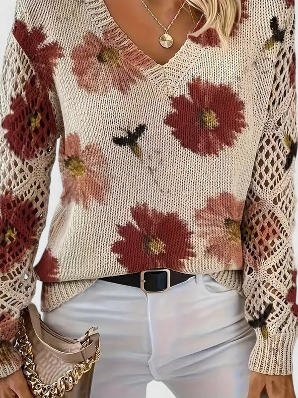 Ivy Cozy Elegant Floral Sweater