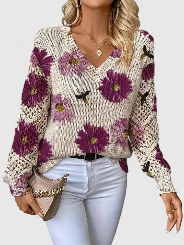 Ivy Cozy Elegant Floral Sweater