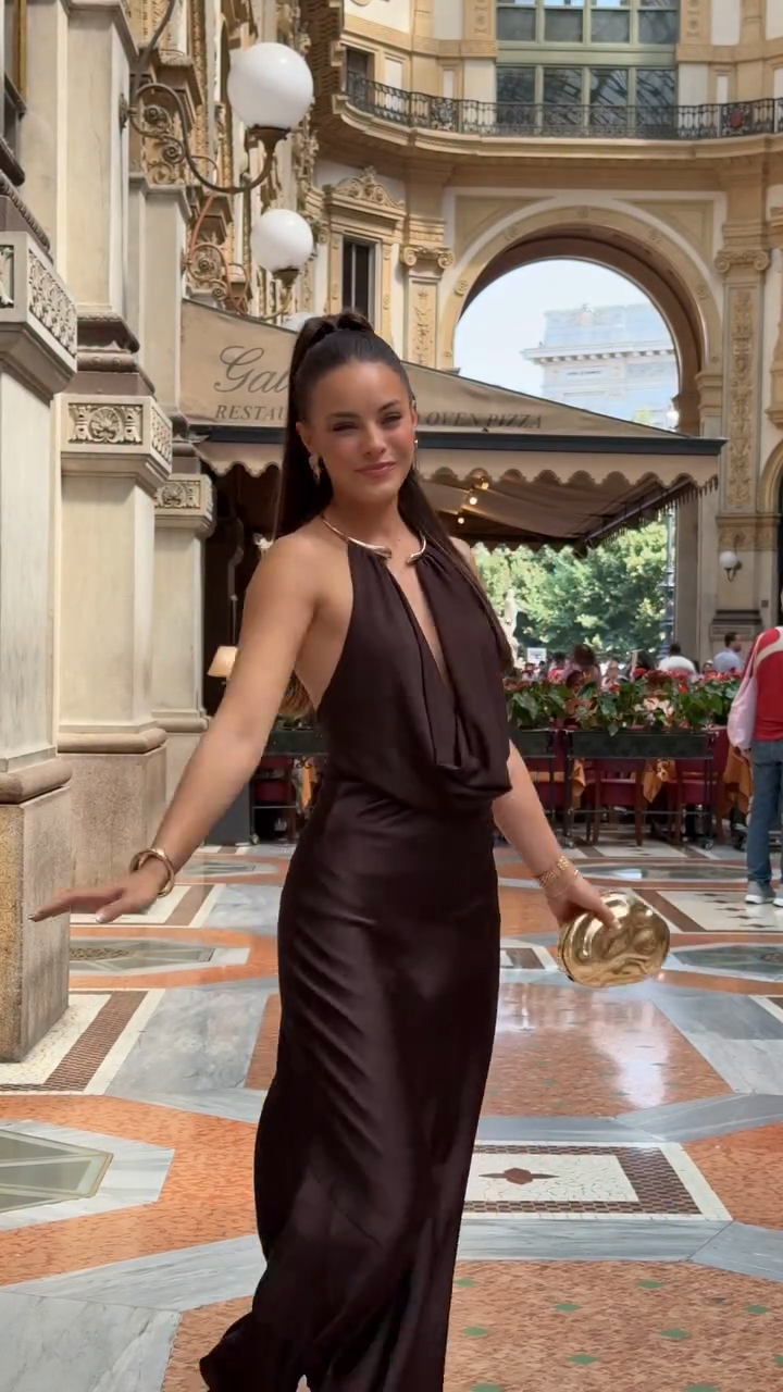 Cocoa Luxe Satin Maxi Dress