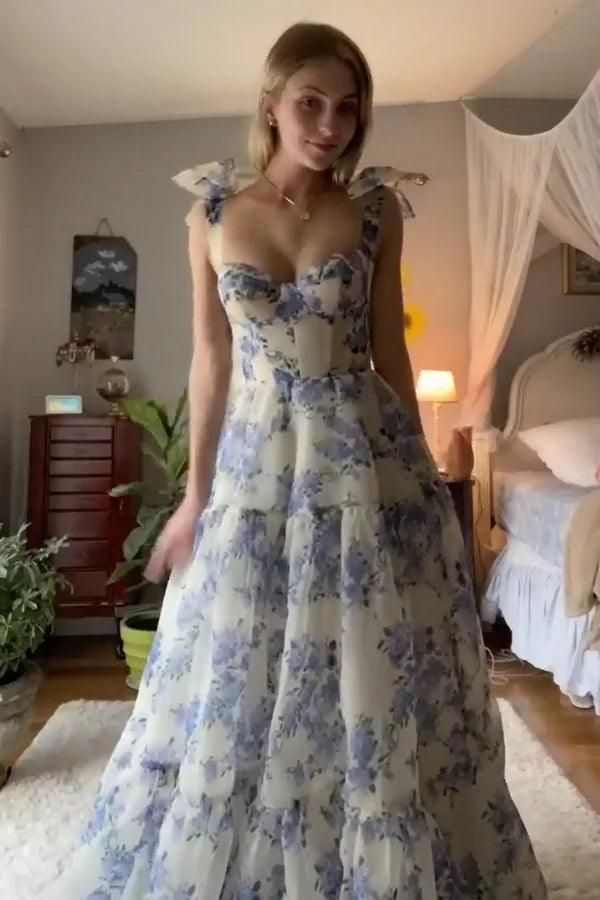 Romantic Floral Ruffle Maxi Dress
