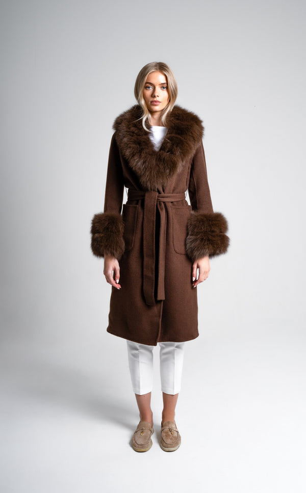 Cappuccino Long Trench Coat for Women