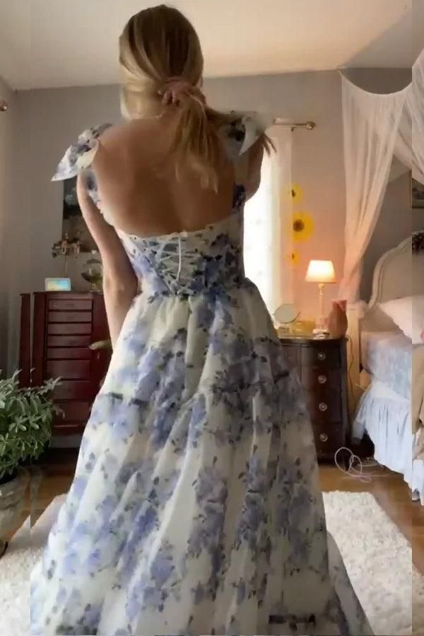 Romantic Floral Ruffle Maxi Dress