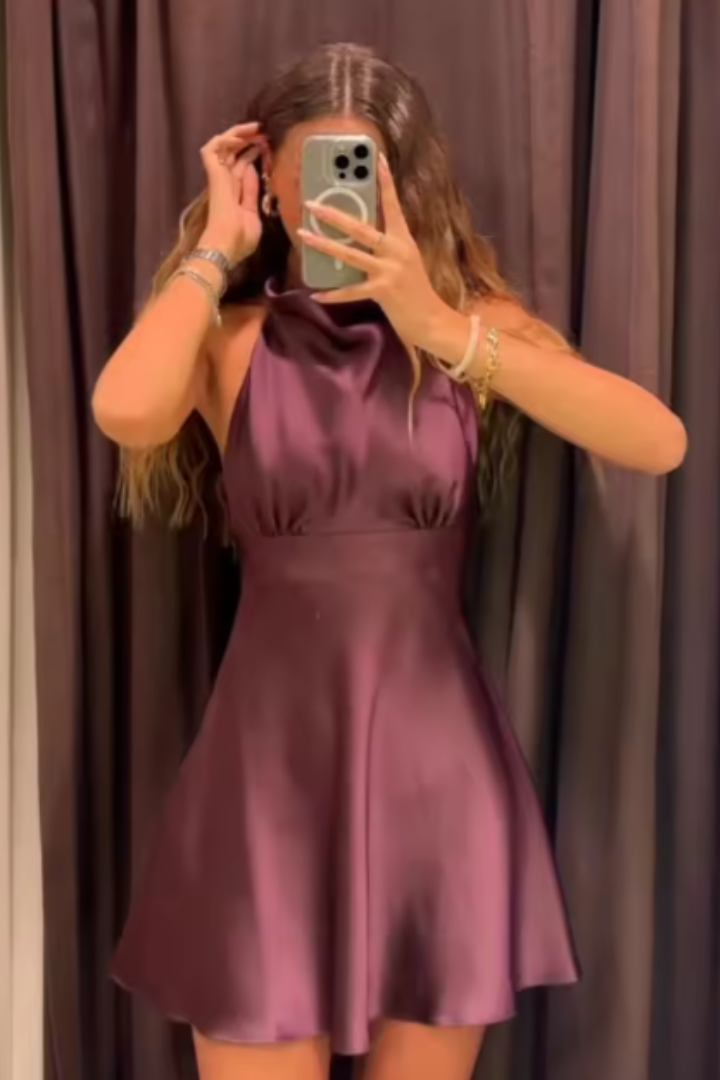 Ava Satin Flare Dress
