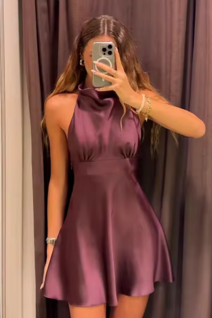 Ava Satin Flare Dress