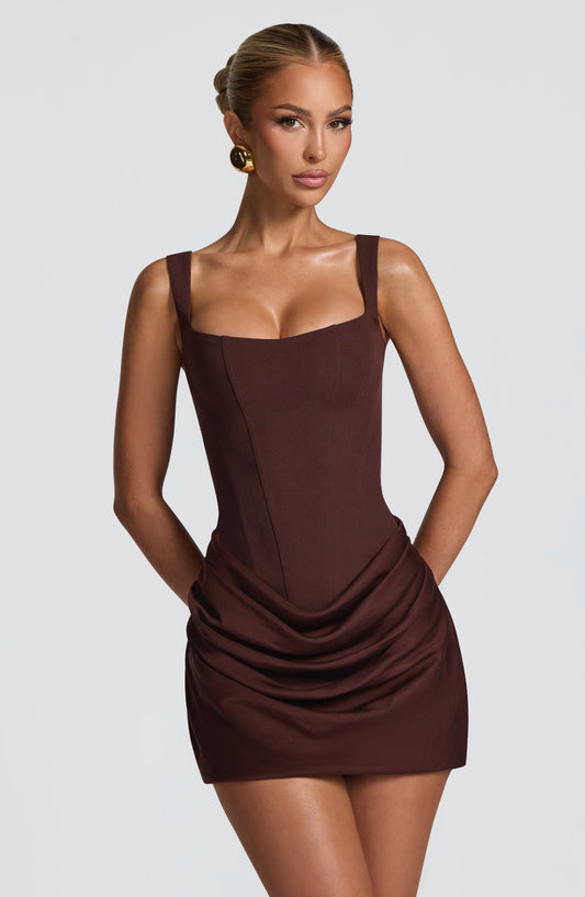 Auburn Drape Mini Dress
