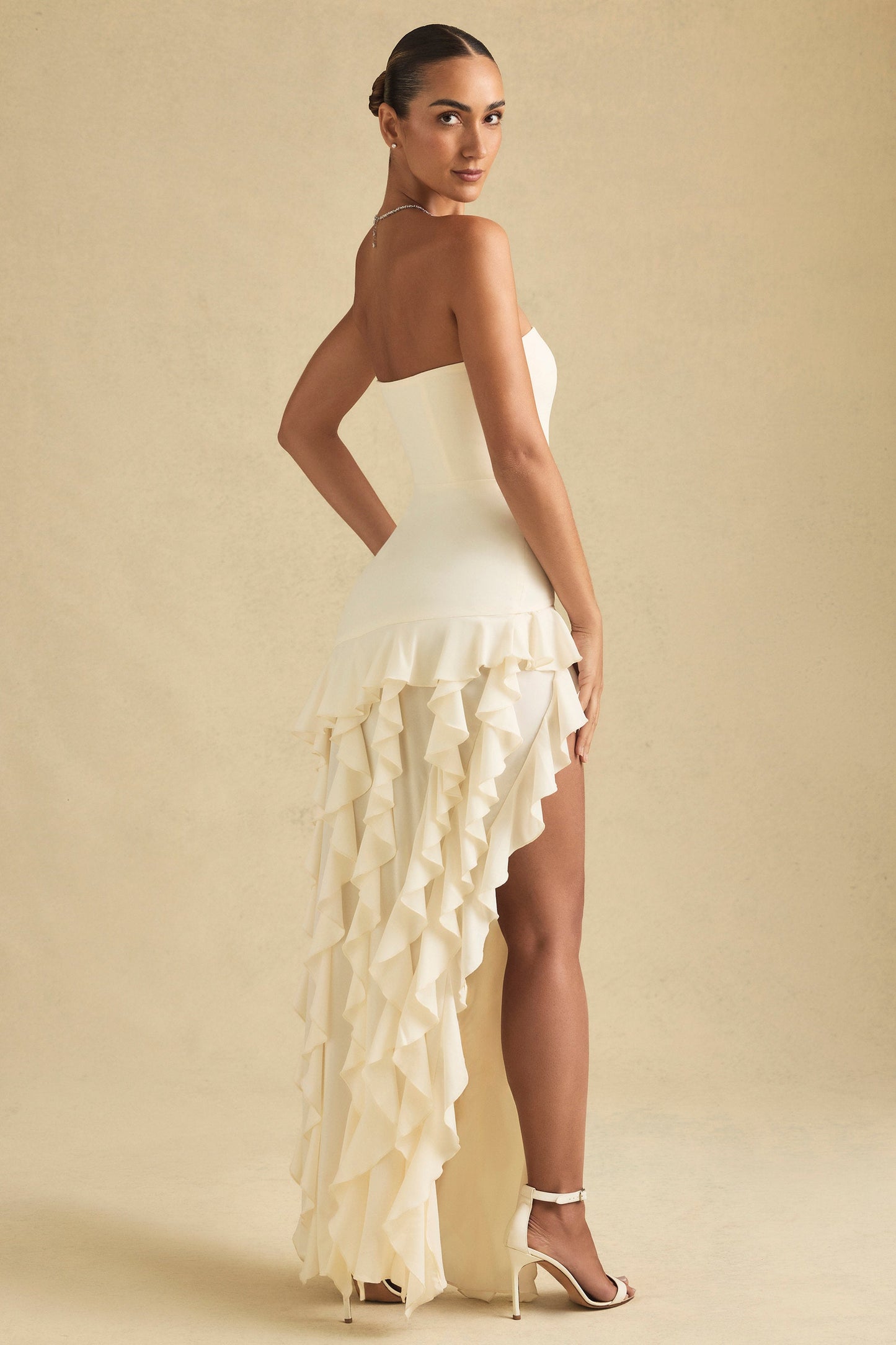 Cloud Nine Ruffle-Trim Strapless Gown