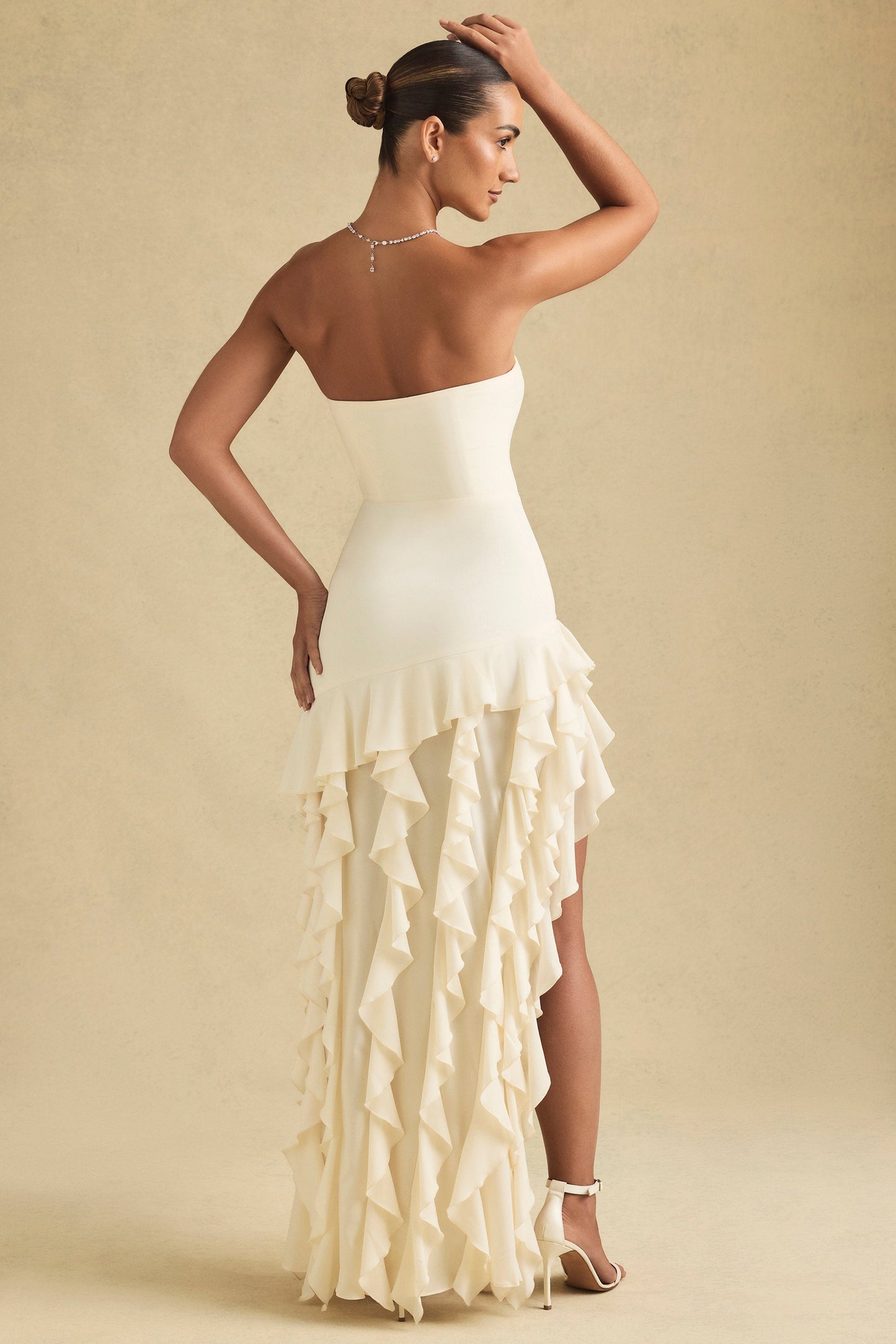 Cloud Nine Ruffle-Trim Strapless Gown