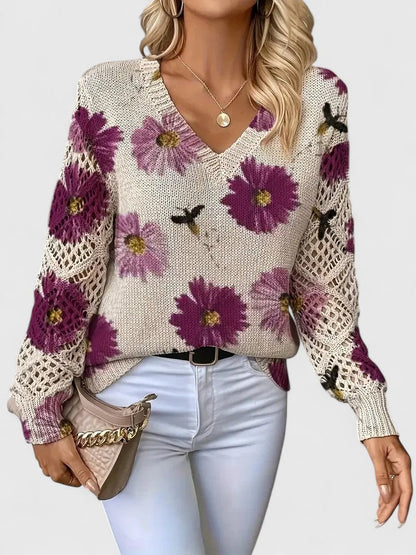Ivy Cozy Elegant Floral Sweater