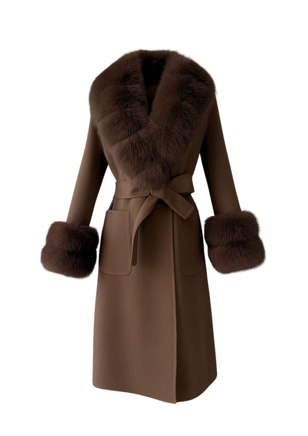Cappuccino Long Trench Coat for Women