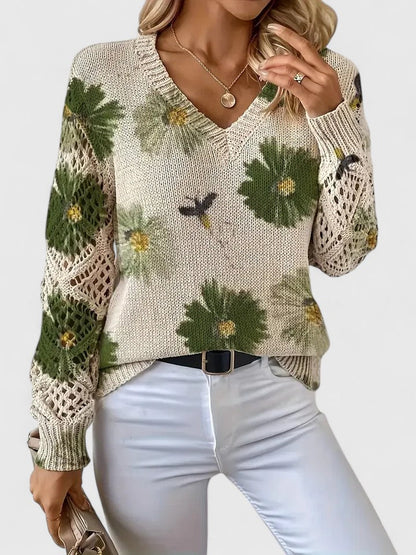 Ivy Cozy Elegant Floral Sweater