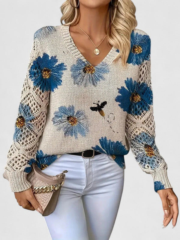 Ivy Cozy Elegant Floral Sweater