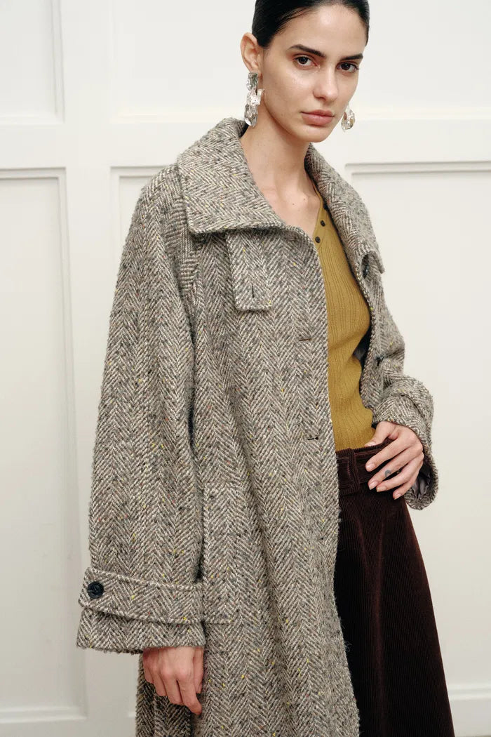 Margarette Elegant Long Coat – Wool-Alpaca Blend