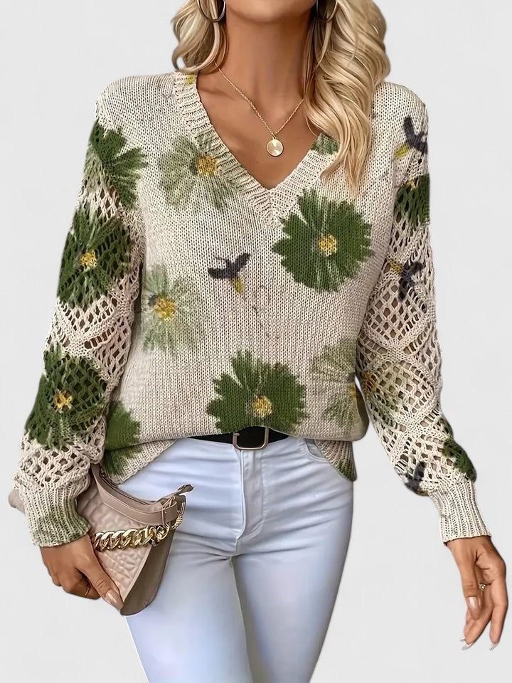Ivy Cozy Elegant Floral Sweater