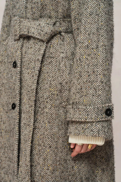 Margarette Elegant Long Coat – Wool-Alpaca Blend