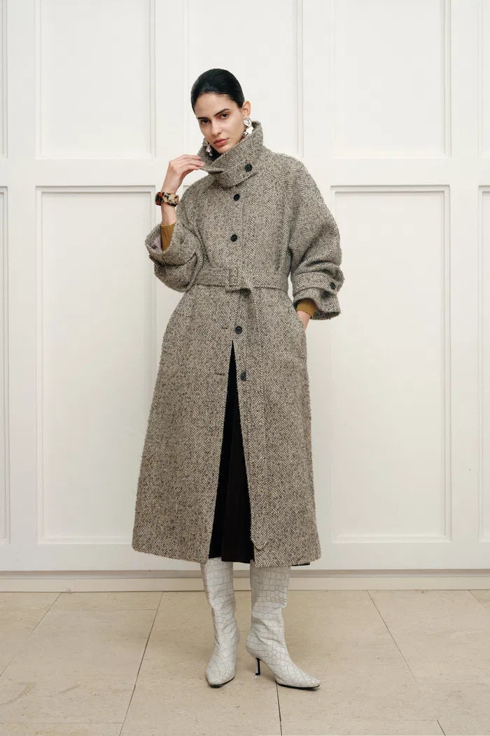 Margarette Elegant Long Coat – Wool-Alpaca Blend