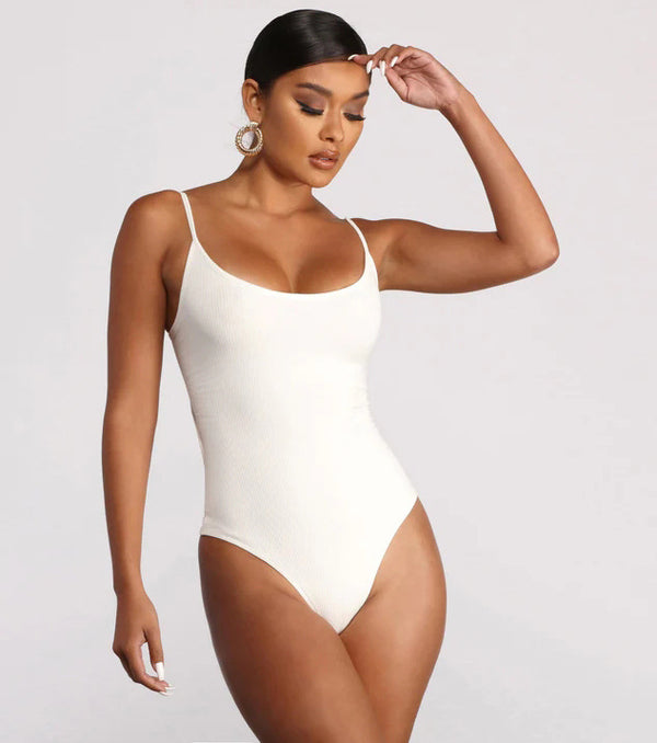 Lace-Up Back One-Piece Swimsuit