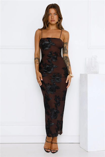 Midnight Bloom Mesh Dress