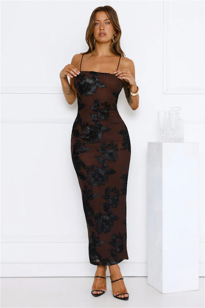 Midnight Bloom Mesh Dress