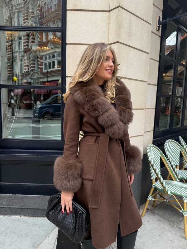 Cappuccino Long Trench Coat for Women