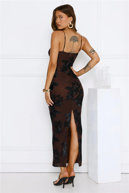 Midnight Bloom Mesh Dress