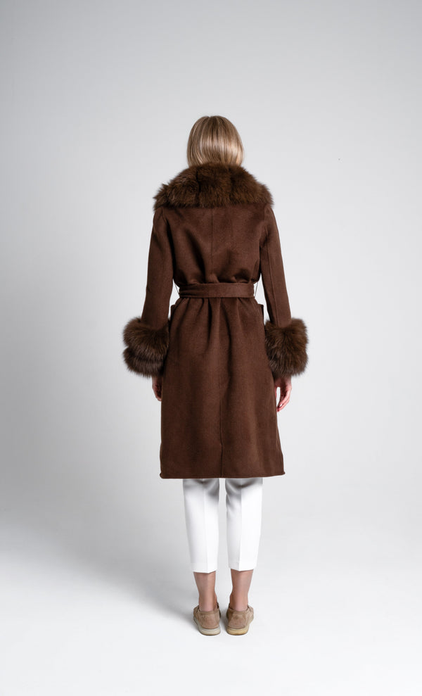 Cappuccino Long Trench Coat for Women