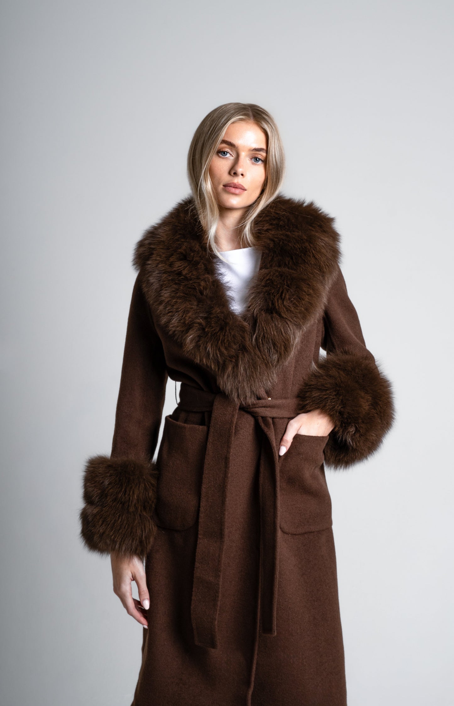 Cappuccino Long Trench Coat for Women