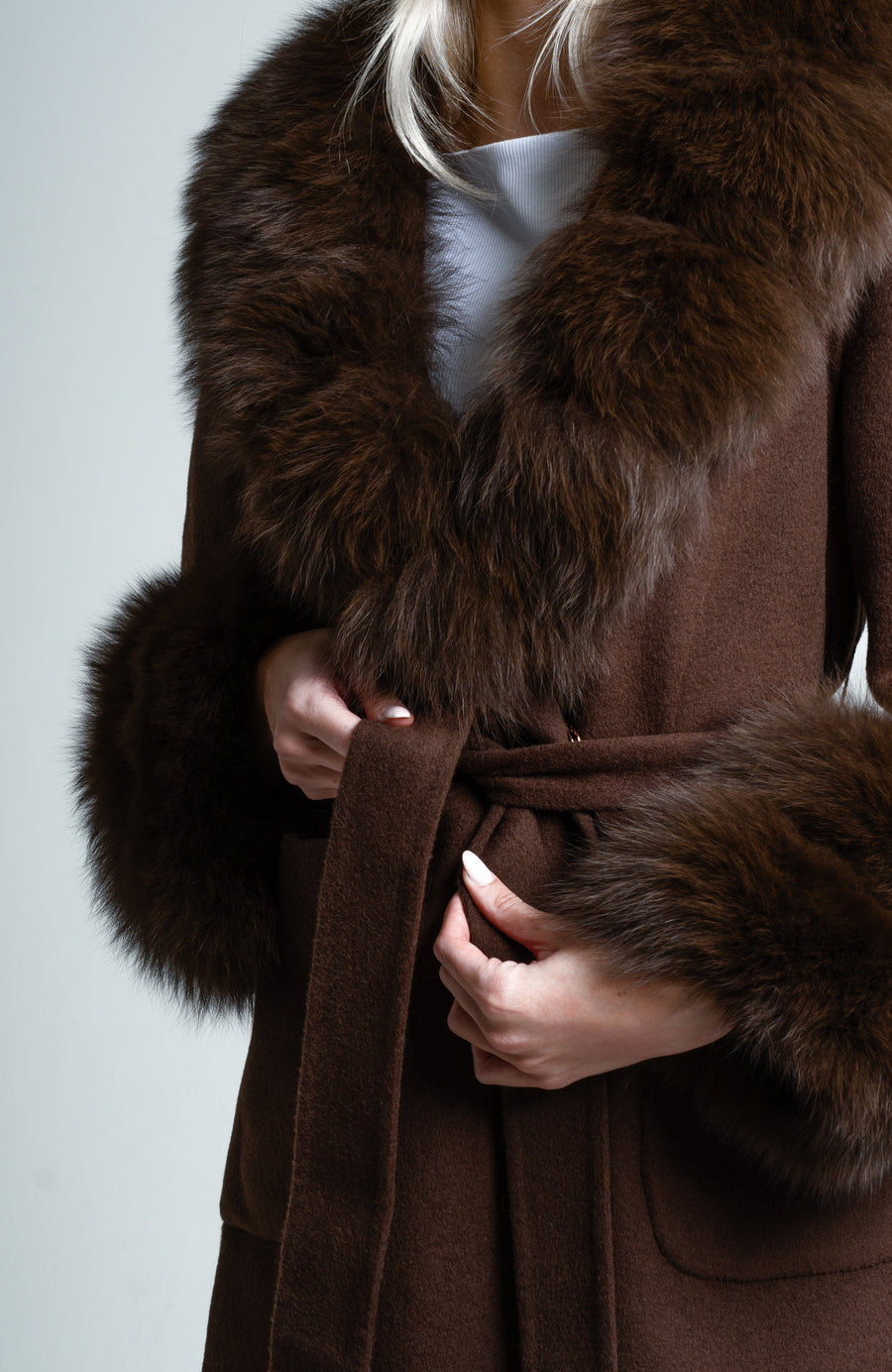 Cappuccino Long Trench Coat for Women