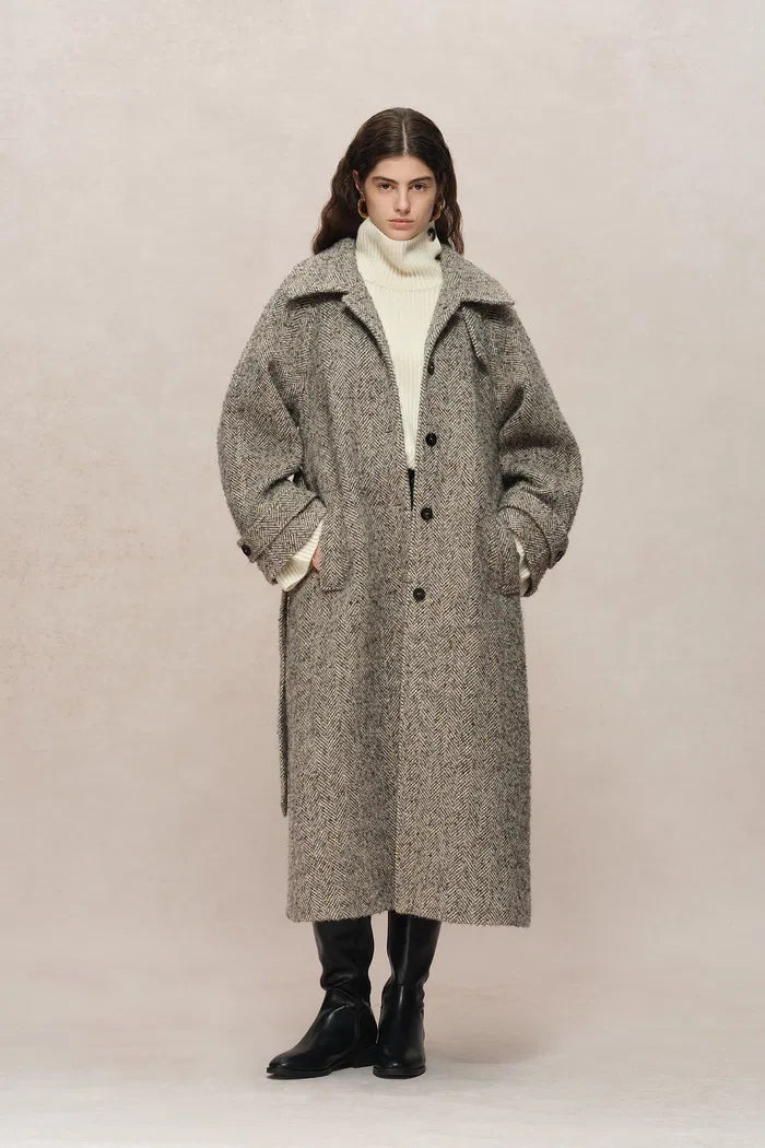 Margarette Elegant Long Coat – Wool-Alpaca Blend