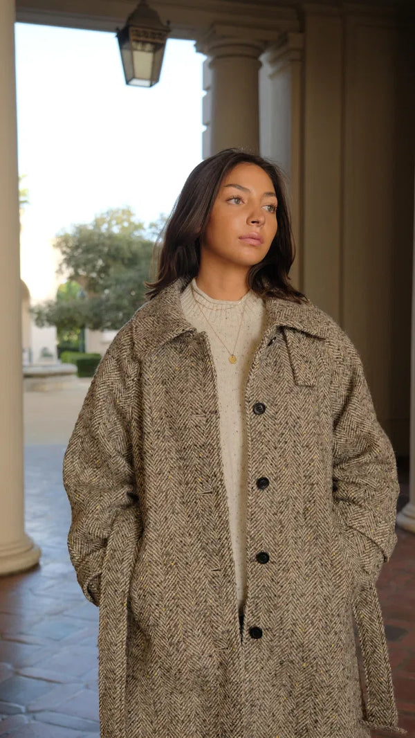 Margarette Elegant Long Coat – Wool-Alpaca Blend