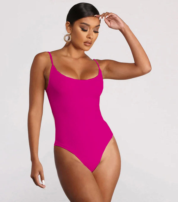 Lace-Up Back One-Piece Swimsuit