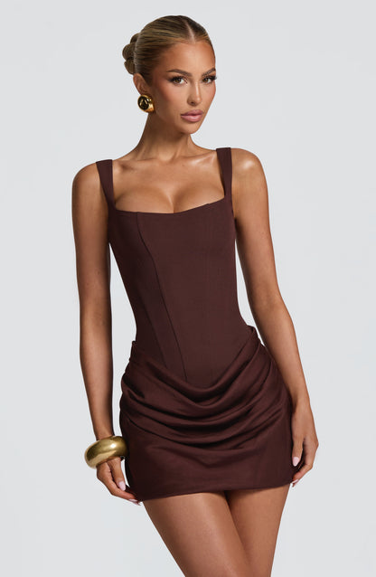 Auburn Drape Mini Dress