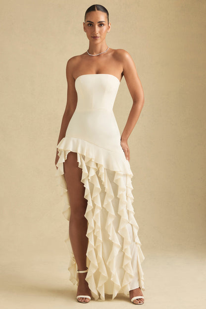 Cloud Nine Ruffle-Trim Strapless Gown