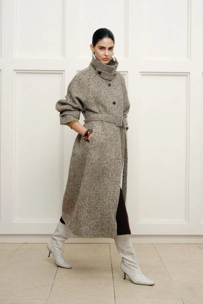 Margarette Elegant Long Coat – Wool-Alpaca Blend