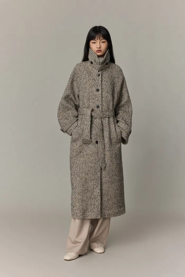 Margarette Elegant Long Coat – Wool-Alpaca Blend